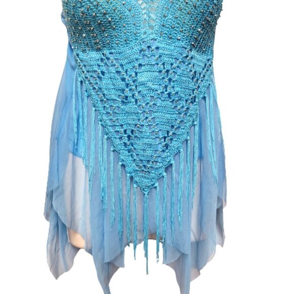 Belly Dance Top Sequin Tank Top Spaghetti Strap Top Tunic Size XS or S - Picture 3 of 9